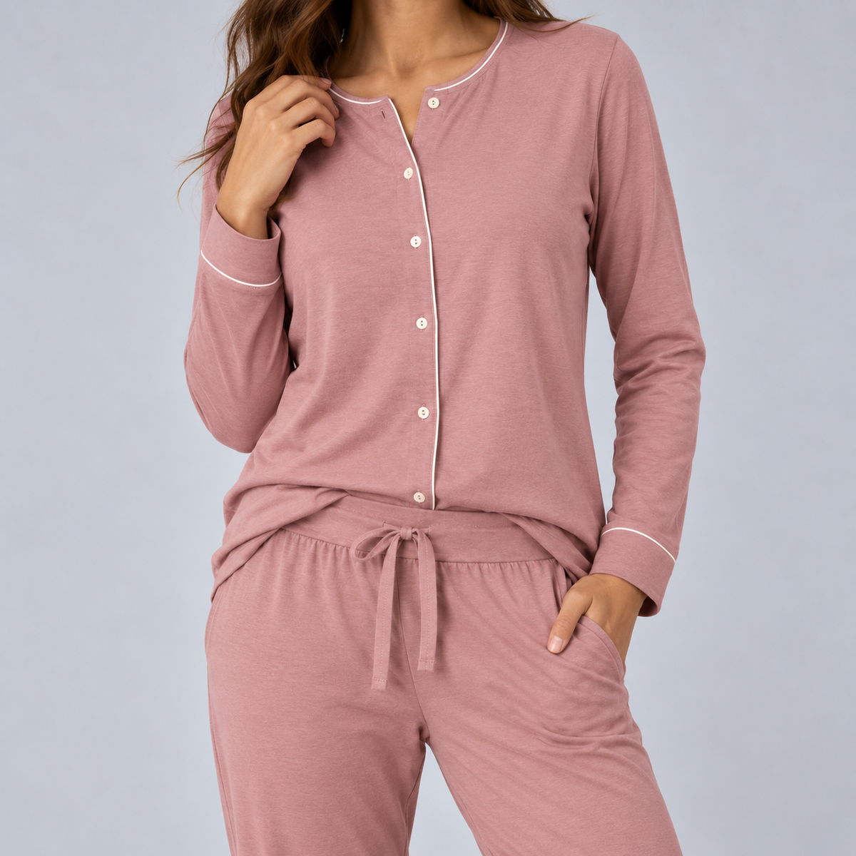 Pijama largo (con camisa) en bambú