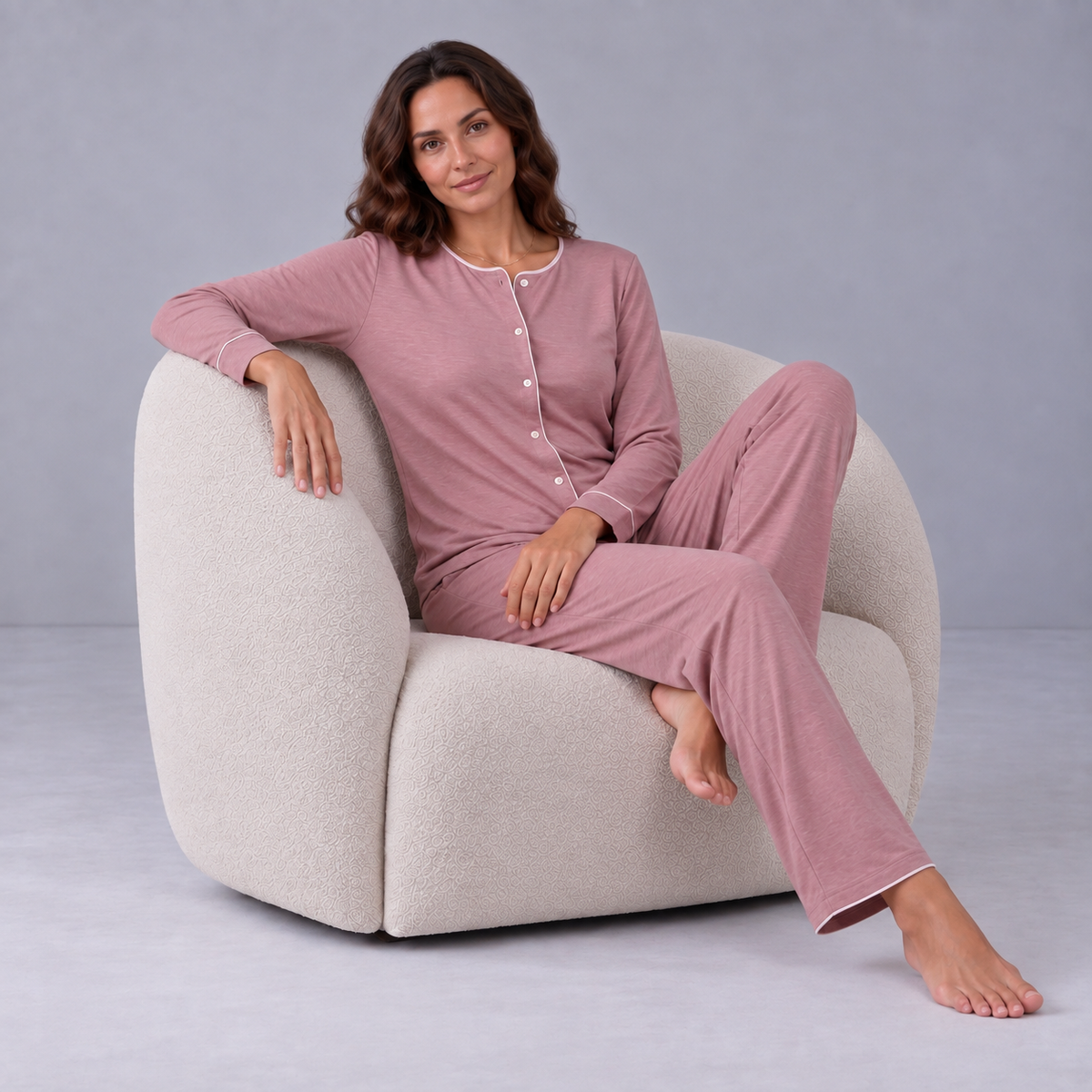 Pijama largo (con camisa) en bambú