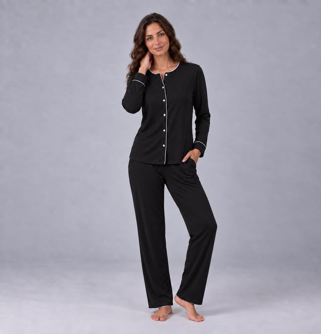 Pijama largo (con camisa) en bambú